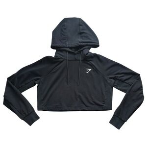 Gymshark Training Cropped Logo Hoodie Black Women’s Small B2A3M